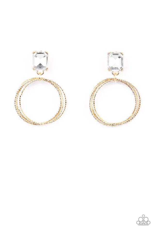 Paparazzi Earring ~ Prismatic Perfection - Gold