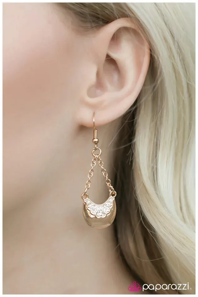 Paparazzi Earring ~ Right This SWAY - Gold