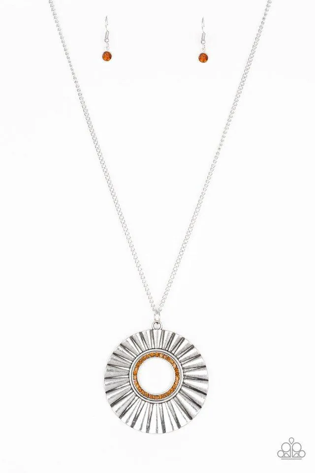 Paparazzi Necklace ~ Chicly Centered - Brown