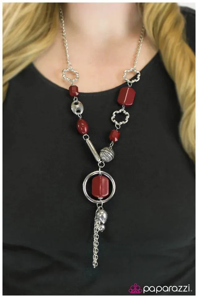 Paparazzi Necklace ~ Really Gonna Rock Tonight - Red