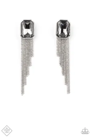 Paparazzi Save For A REIGNy Day - Silver Earrings