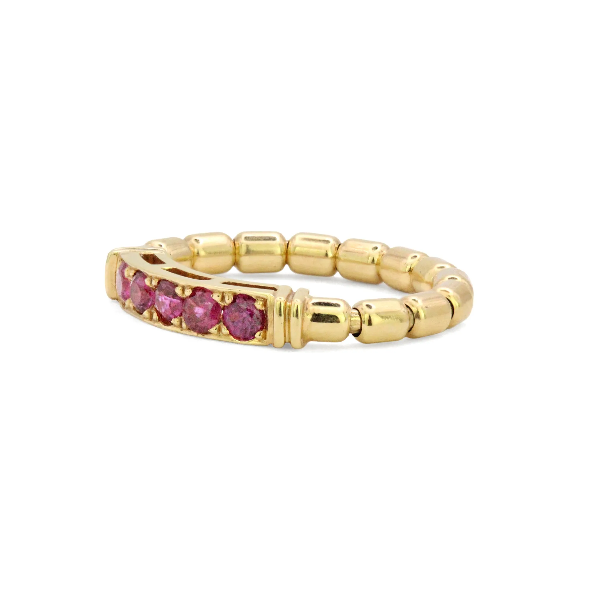 Paved Gemstone Bar 18K Stretchy Ring