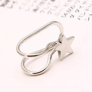 Pendientes Rhinestone Flowers Star Heart Clip Earrings For Women