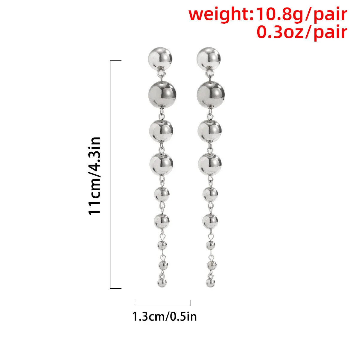 Personality Geometric Trendy Women's Size Bead Earrings