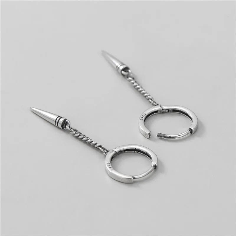 Punk Rivet Chain Hoop Earrings