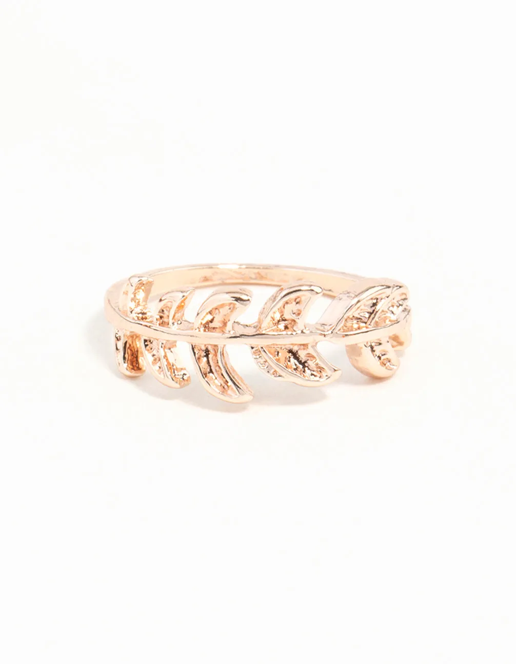 Rose Gold Leaf Band Ring