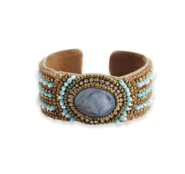 Sea Waves Beaded Cuff Bracelet