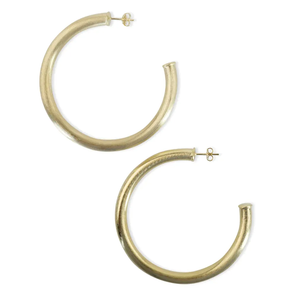 Sheila Fajl Arlene Brushed Gold Hoops