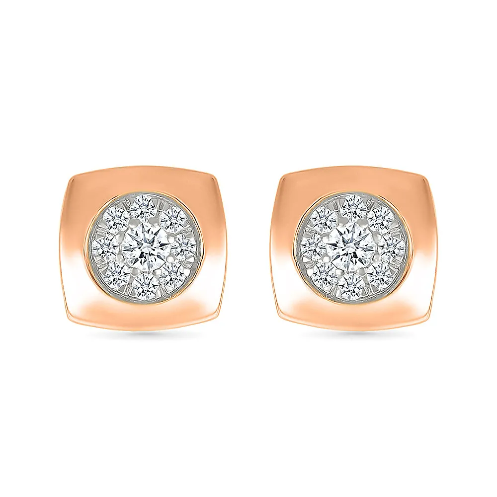 Shimmering Square Studs Earrings