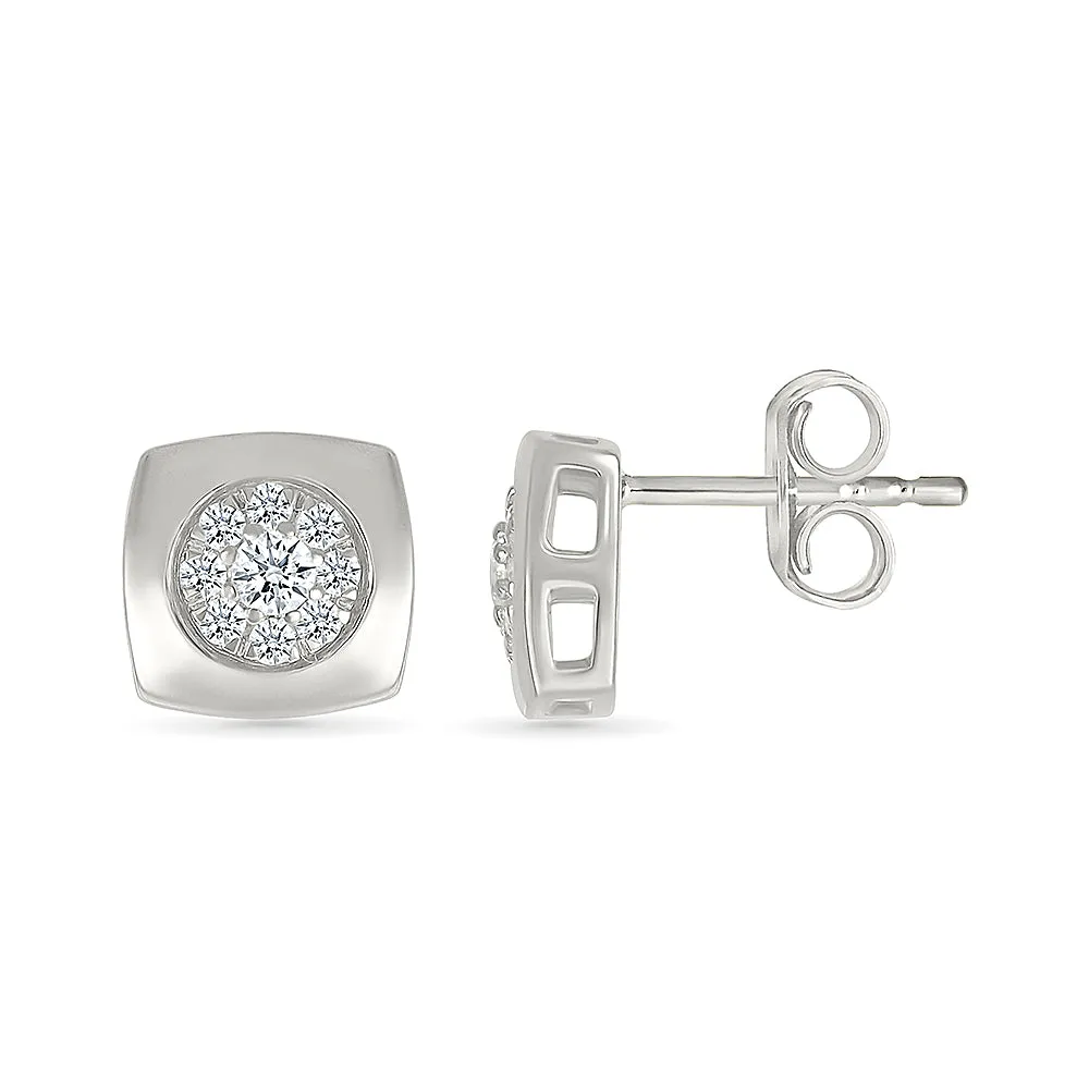 Shimmering Square Studs Earrings