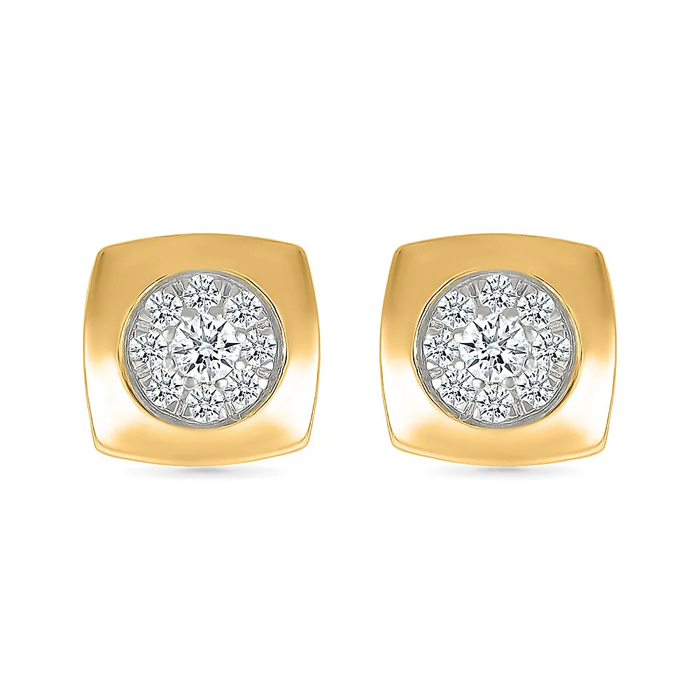 Shimmering Square Studs Earrings