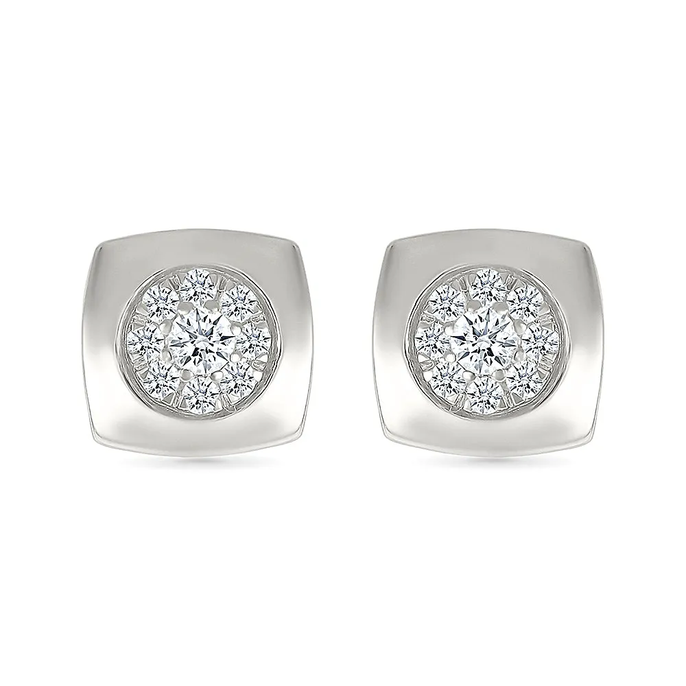 Shimmering Square Studs Earrings