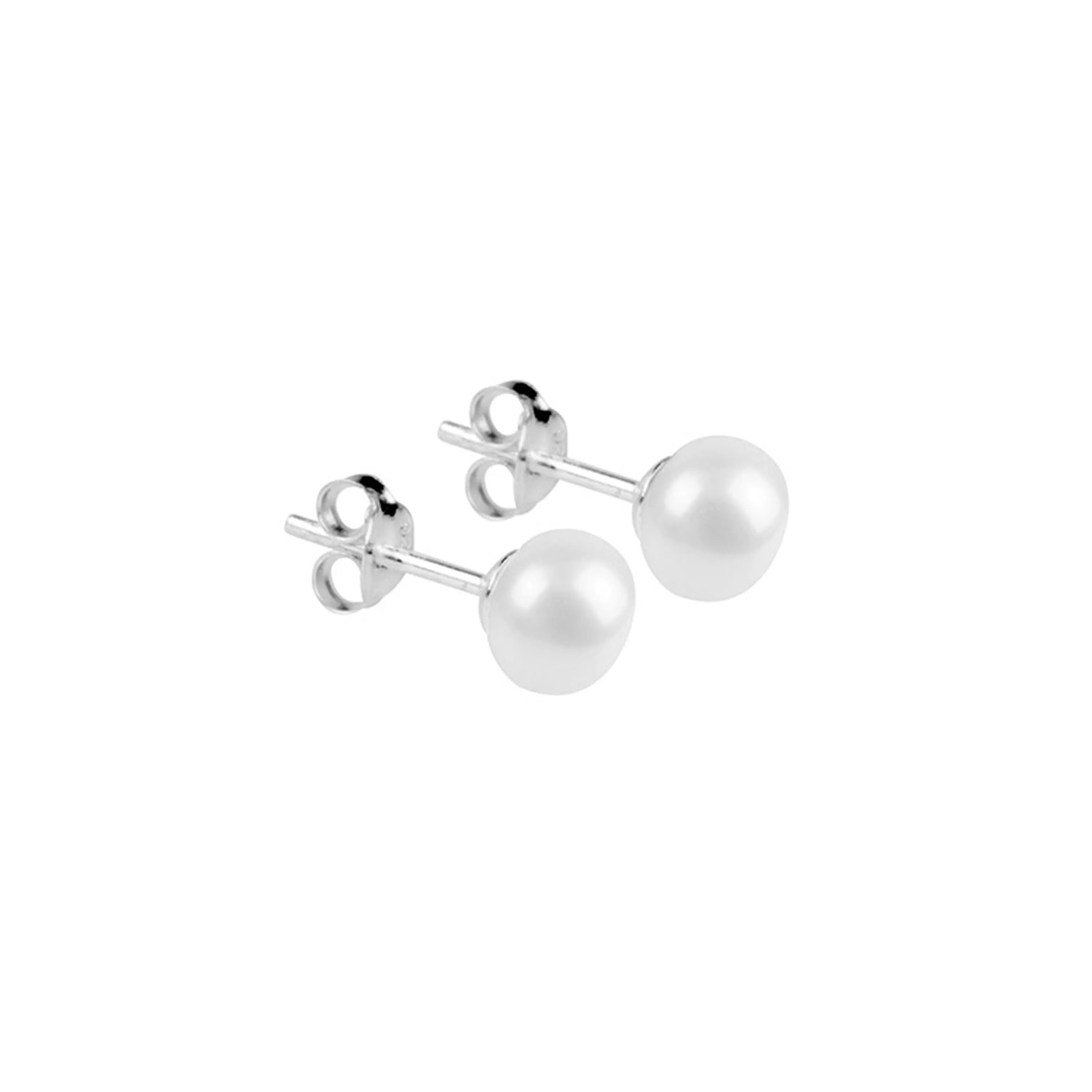 Silver Mini Pearl Stud Earrings