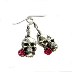 Skull Rosebud Earrings