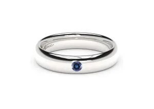 Sleek Gemstone Ring, White Gold & Platinum