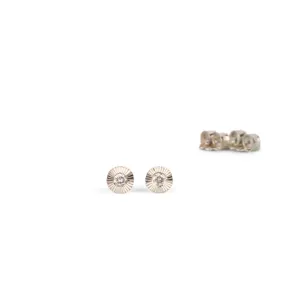 Small Aurora Diamond Studs in Sterling Silver