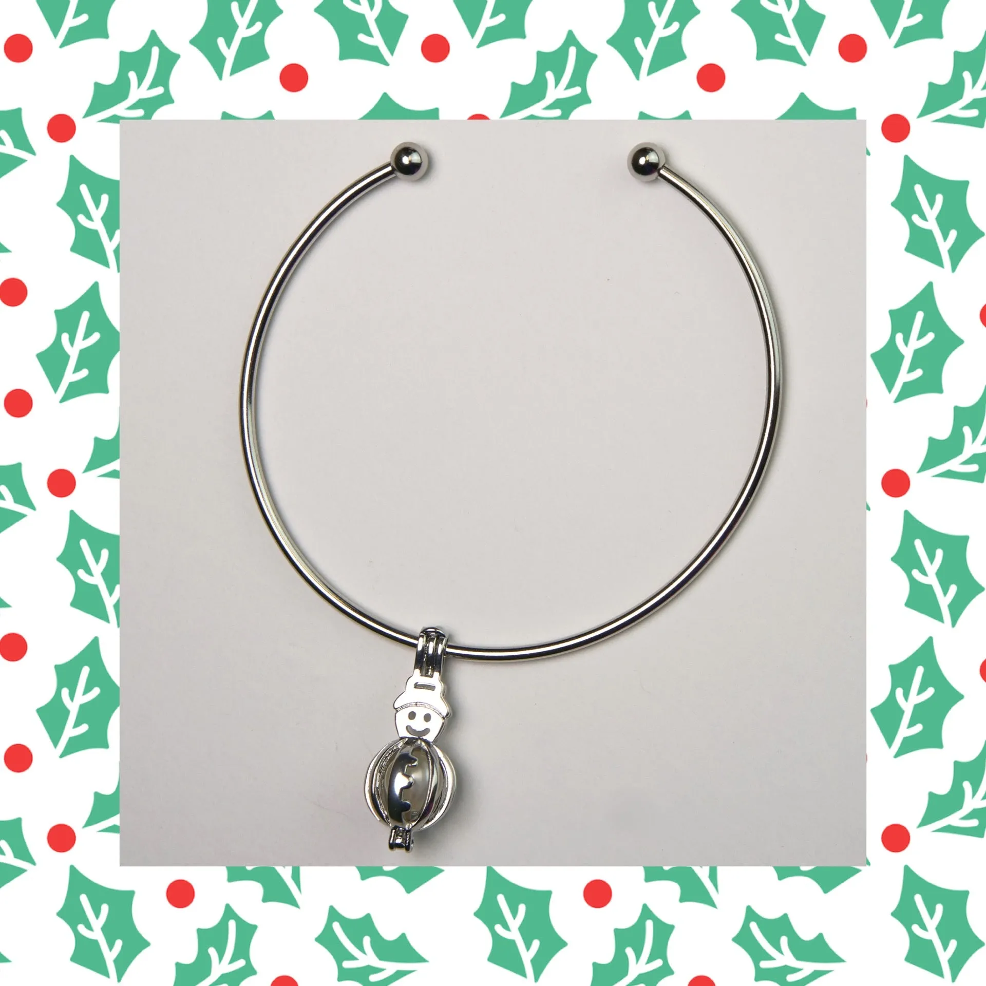 Snowman Cage Bangle Bracelet