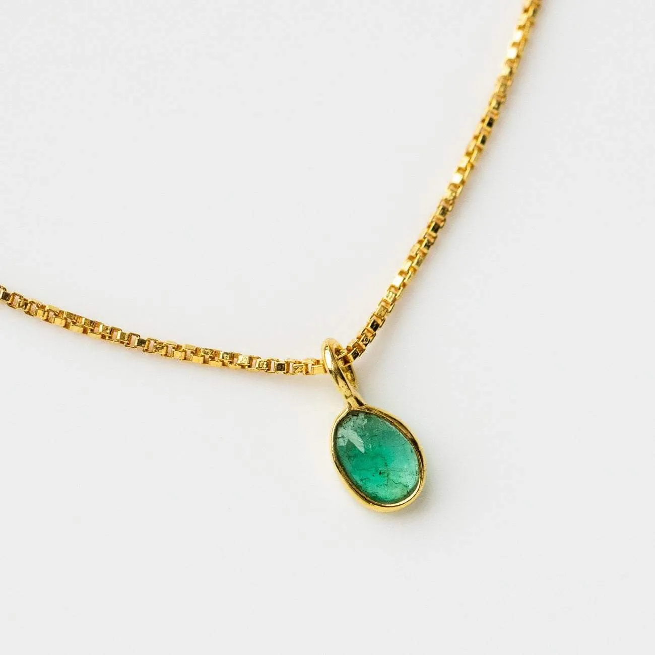 Sofia Slice Necklace with Emerald