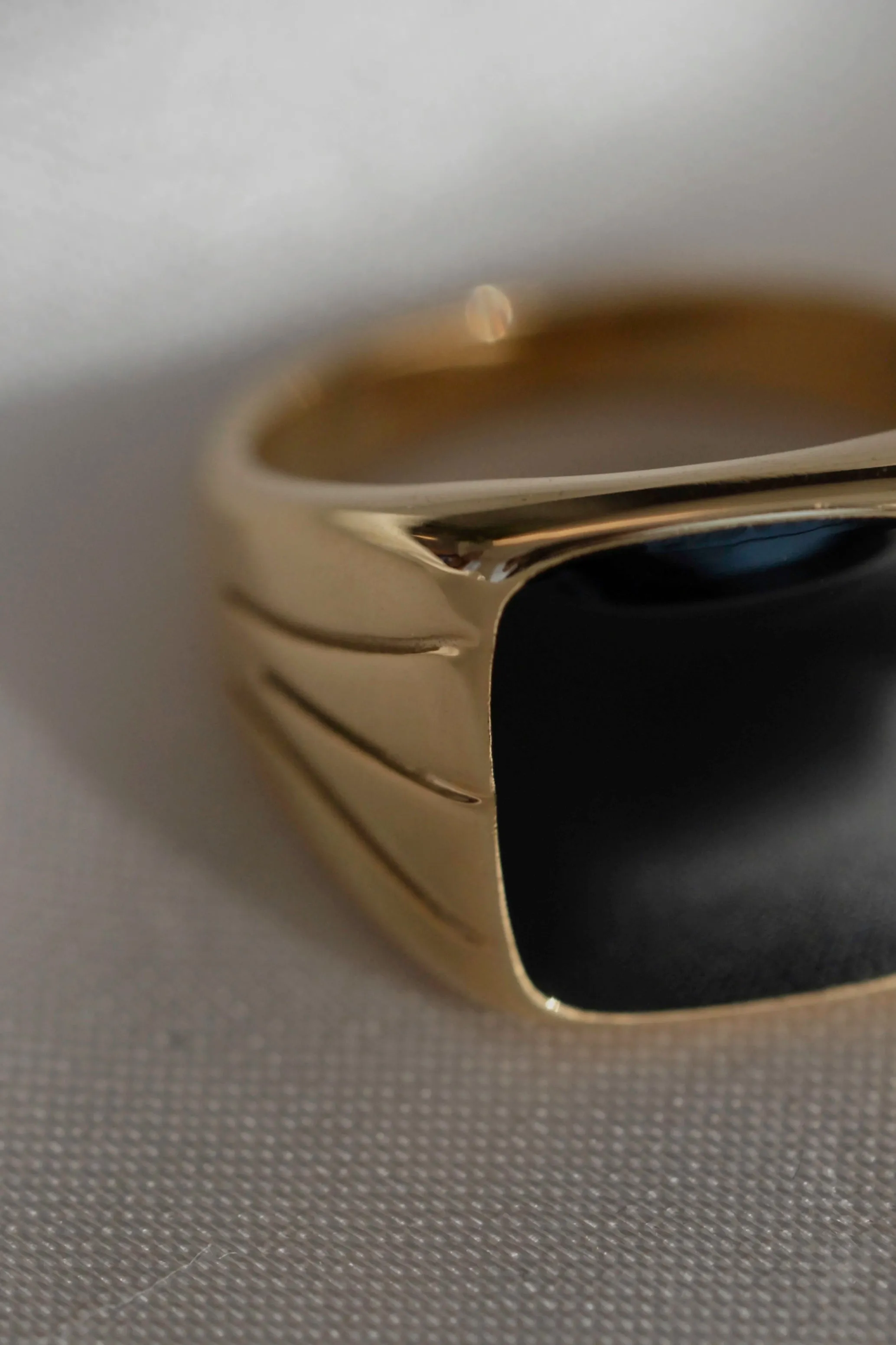 Square Black Chunky Ring