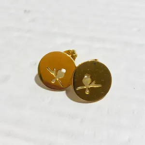 Stainless Steel Earrings - Bird in Circle