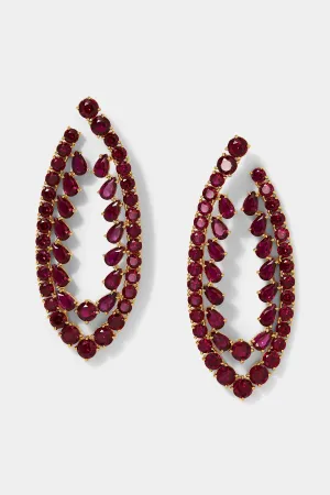 STARLET RED CZ FRONTAL EARRINGS