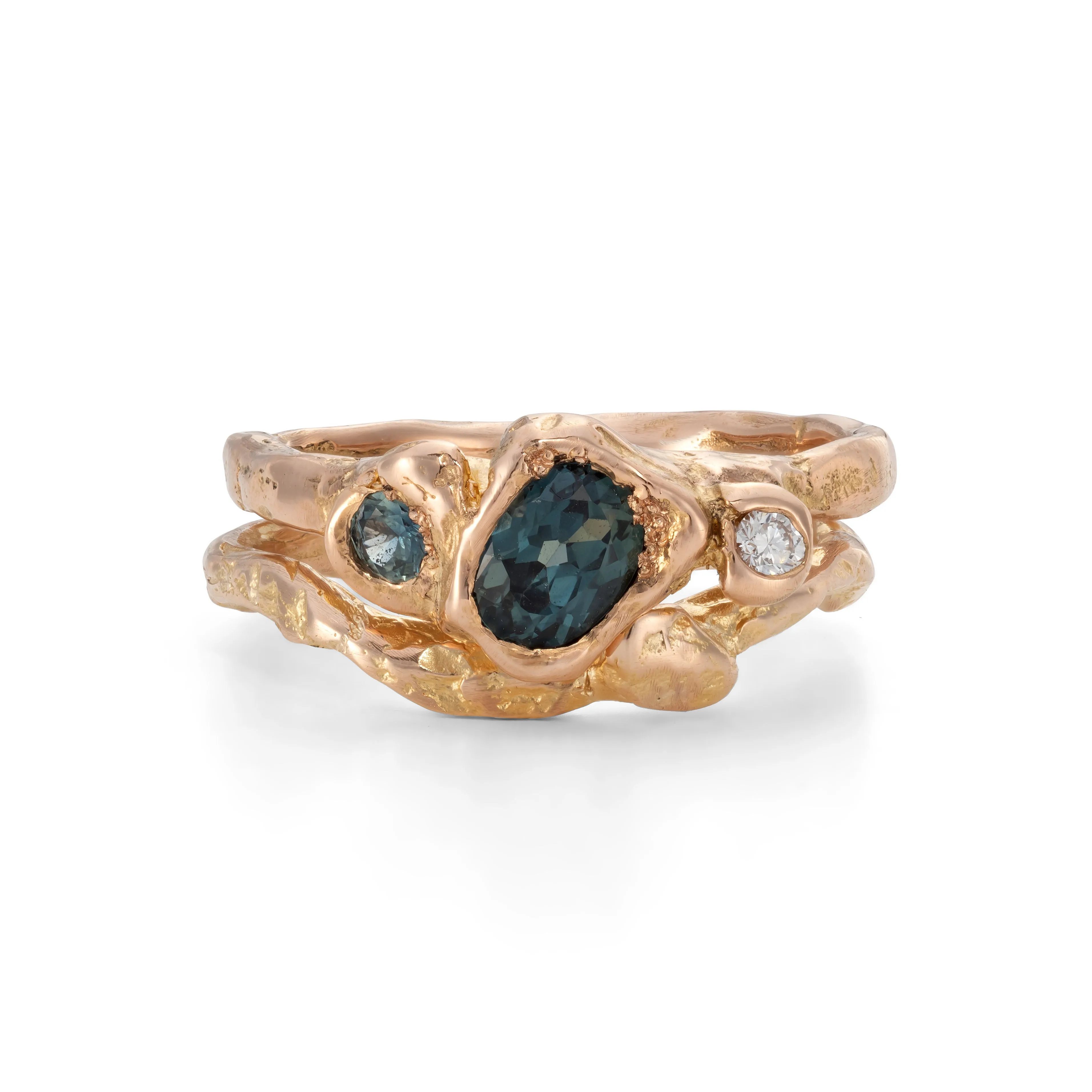 Teal Rose Adakite East Ring