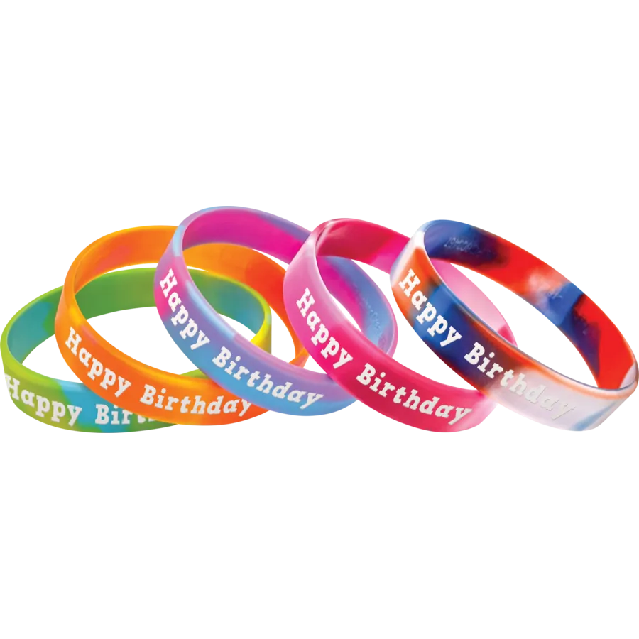 Tie-Dye Happy Birthday Wristbands