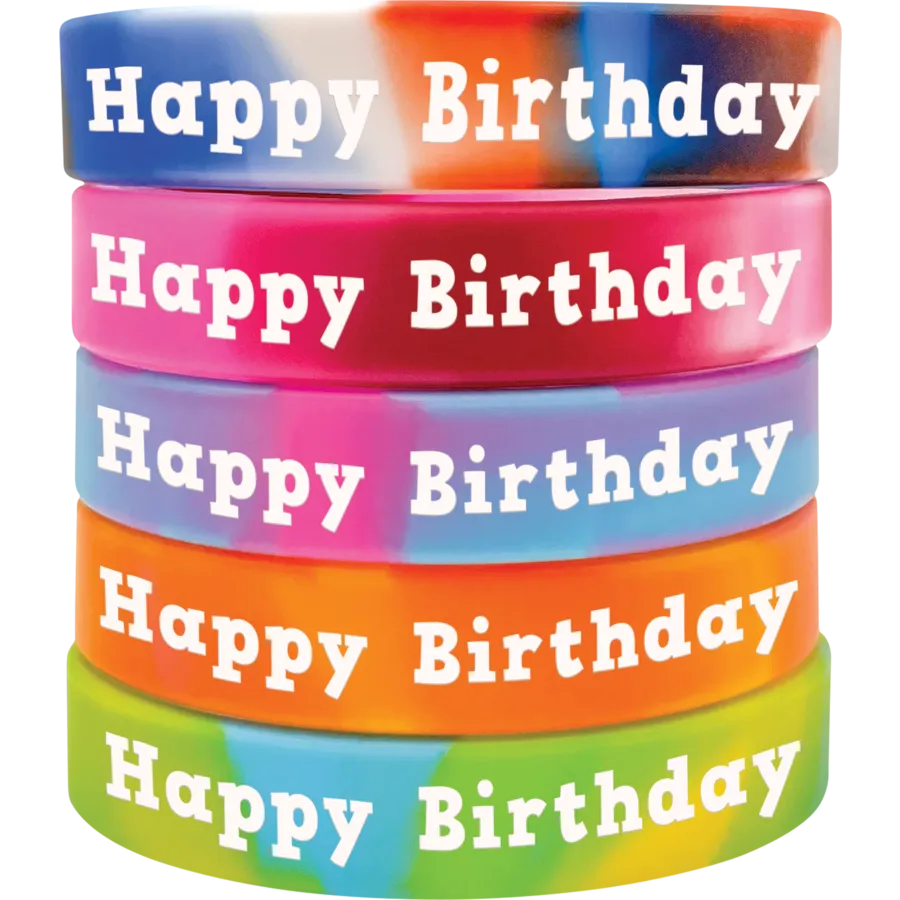 Tie-Dye Happy Birthday Wristbands