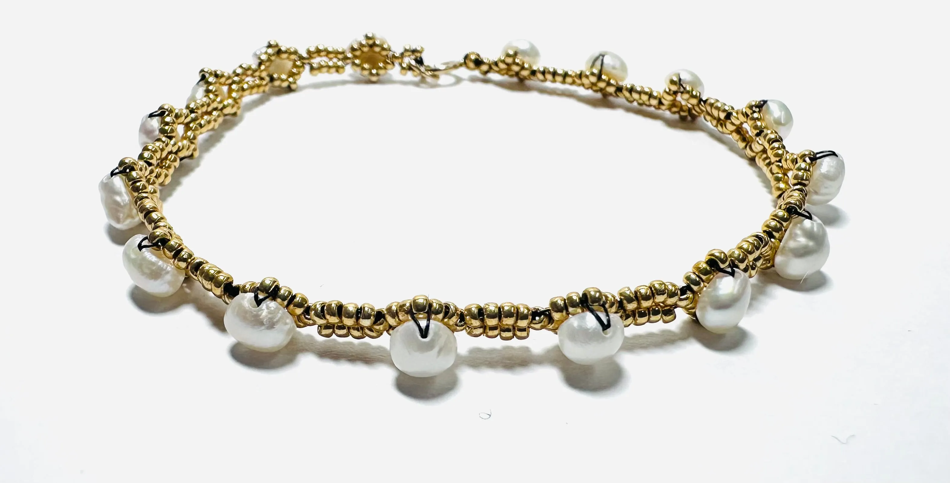 Tiny Woven Crystal Bracelet/7.5” bracelet