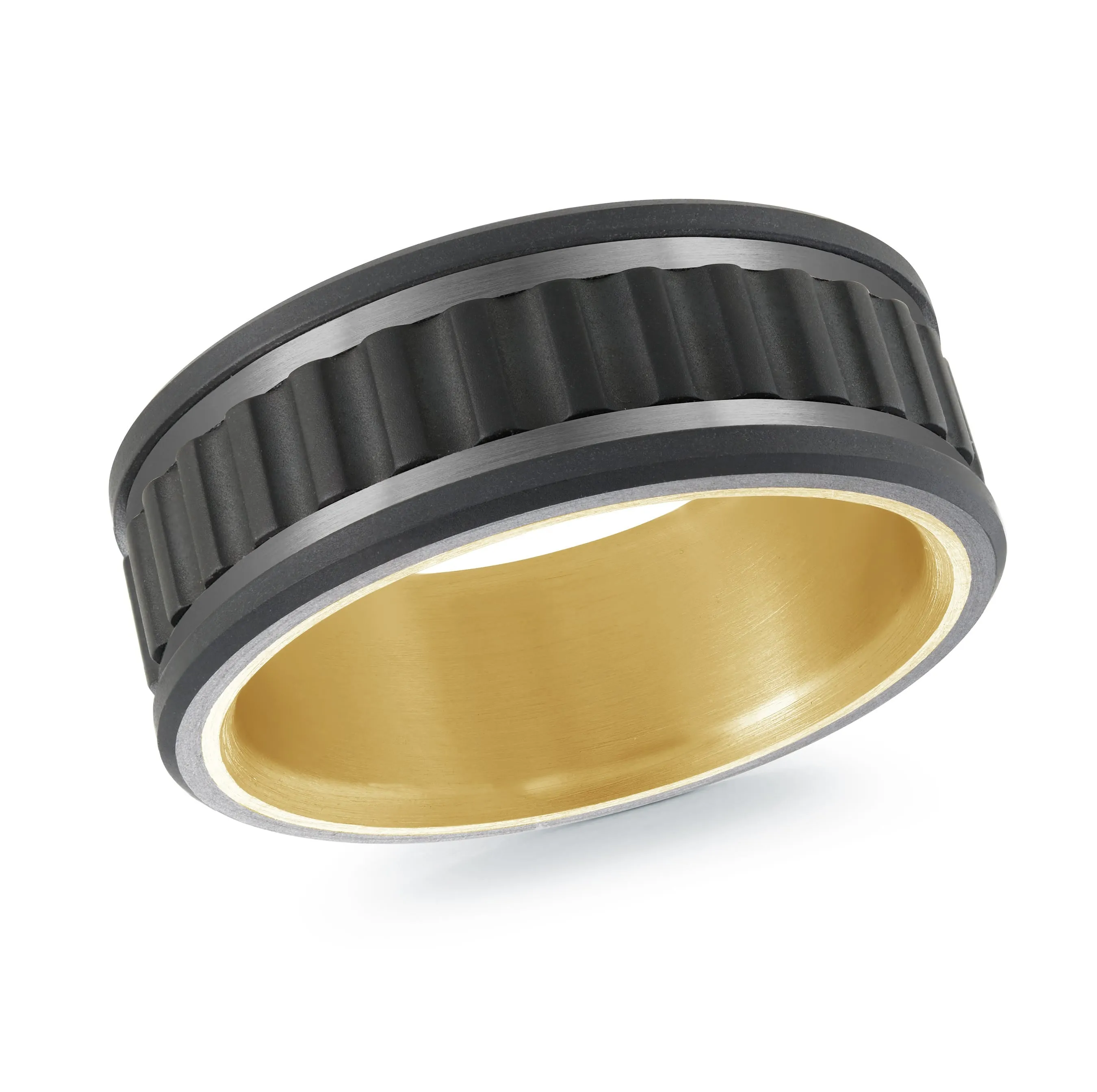 Titanium with 14K Yellow Gold Ring from the Titanium Collection by Malo - MRDTI-017-9AY