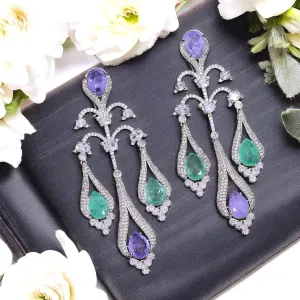 Traditional CZ Stud Indian Earrings Set For Women