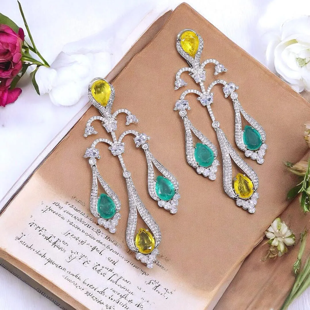 Traditional CZ Stud Indian Earrings Set For Women