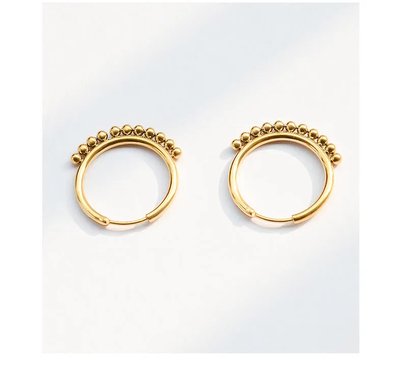 Trendy Titanium Steel Ring Stud Earrings - Autumn/Winter Collection