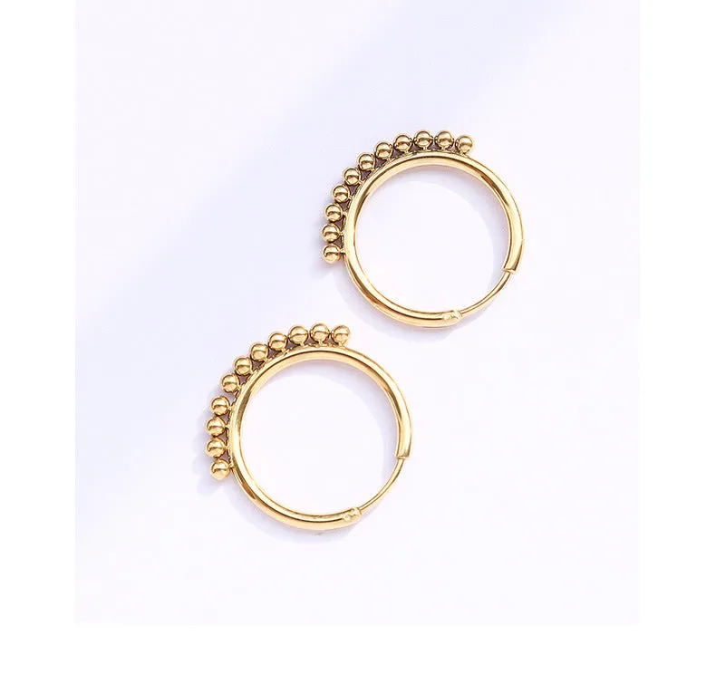 Trendy Titanium Steel Ring Stud Earrings - Autumn/Winter Collection