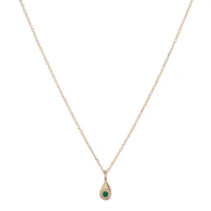 Twisted Teardrop Emerald Necklace