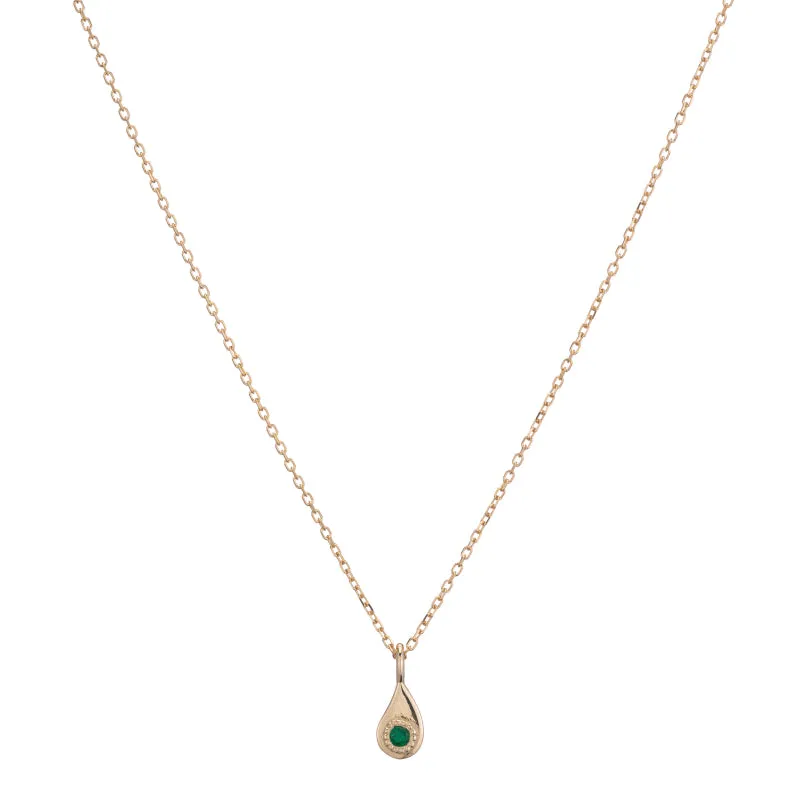 Twisted Teardrop Emerald Necklace