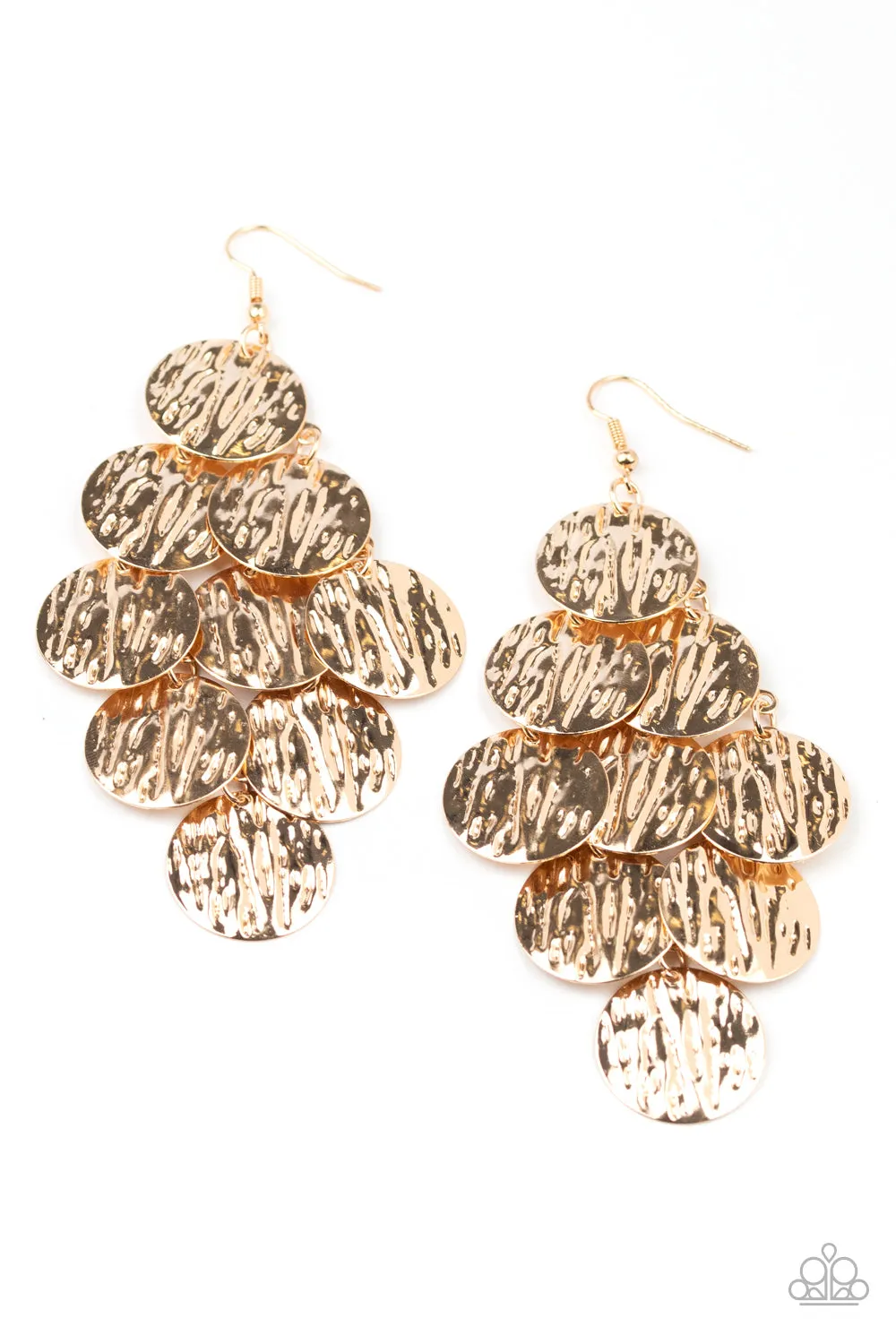 Uptown Edge - Gold Paparazzi Earring