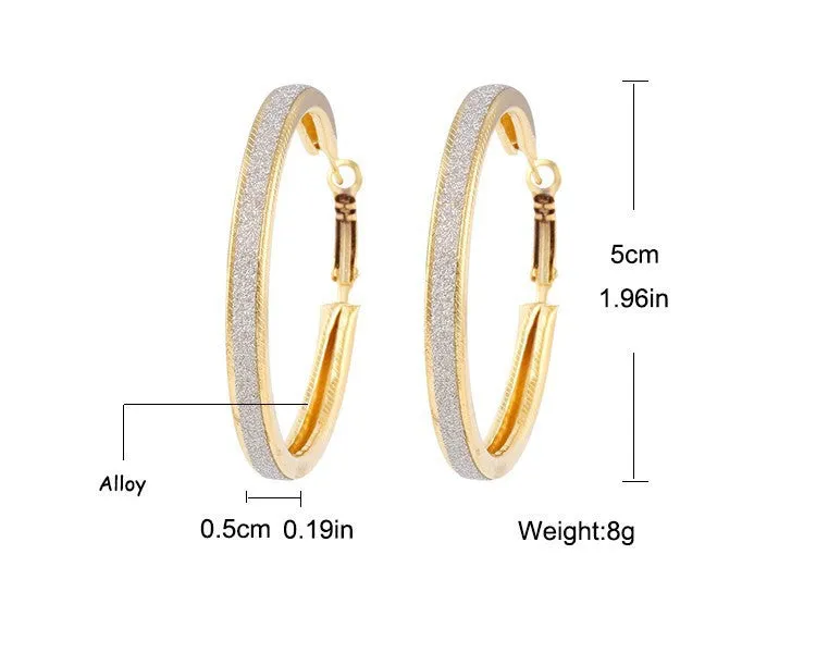 Vintage Scrub Round Earring Trendy Statement Gold & Silver Earrings Women Jewlery