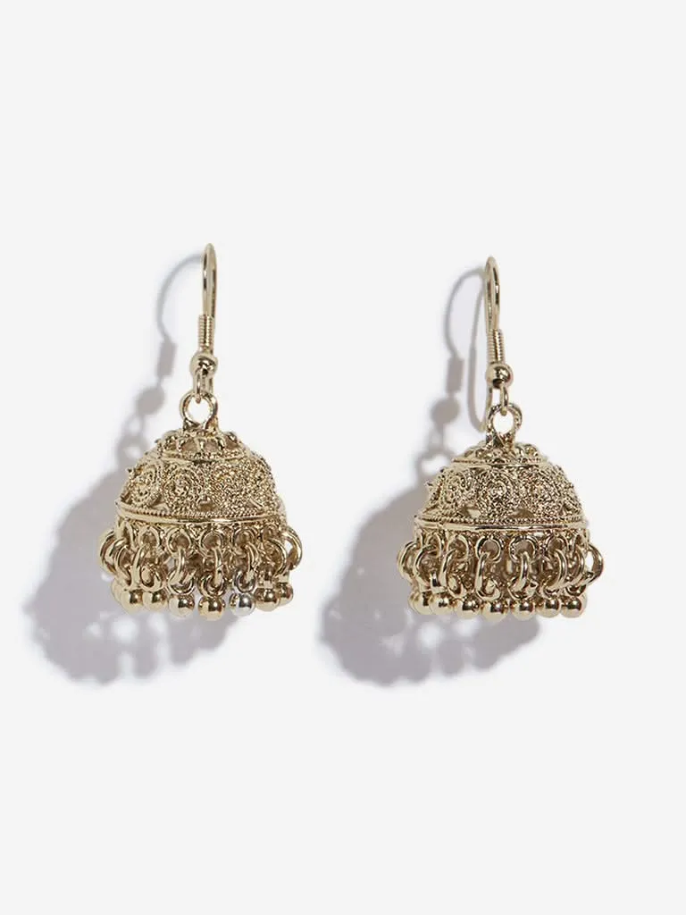 Westside Accessories Gold Jhumka Earrings