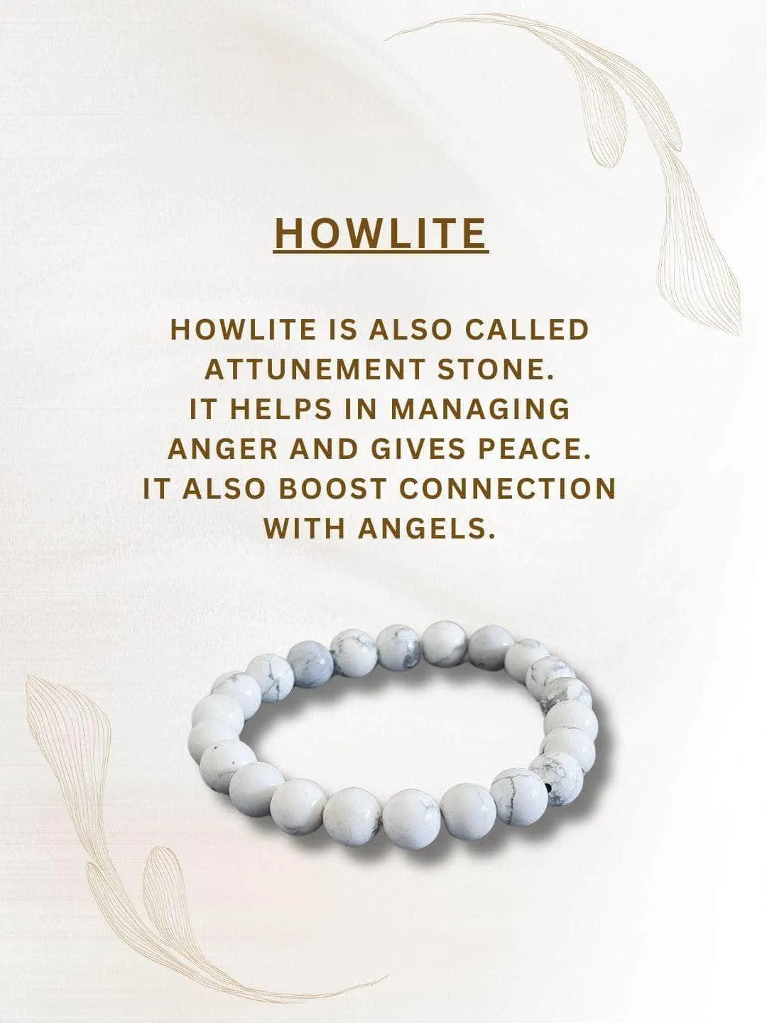 White Howlite Bead Bracelet