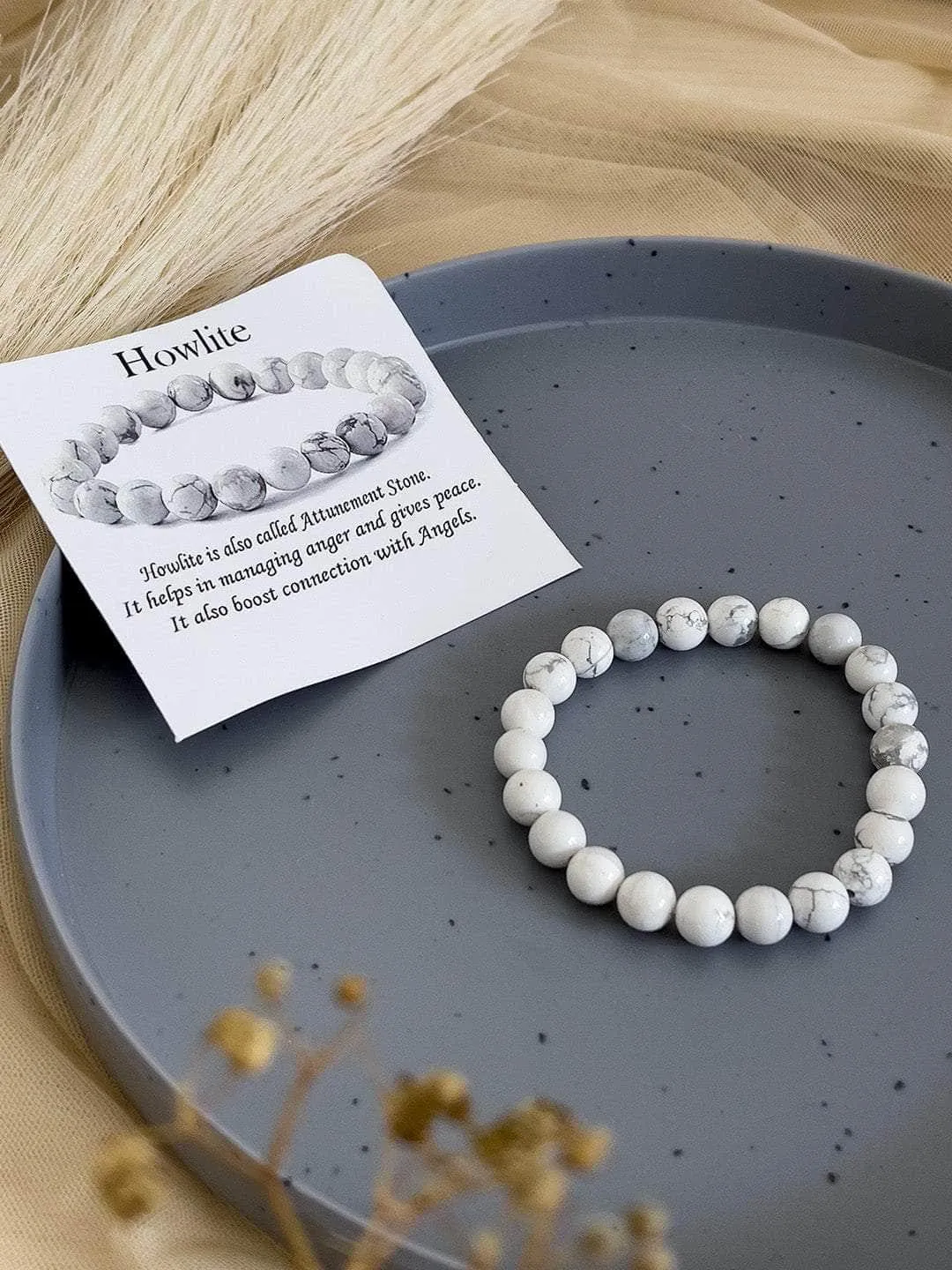 White Howlite Bead Bracelet