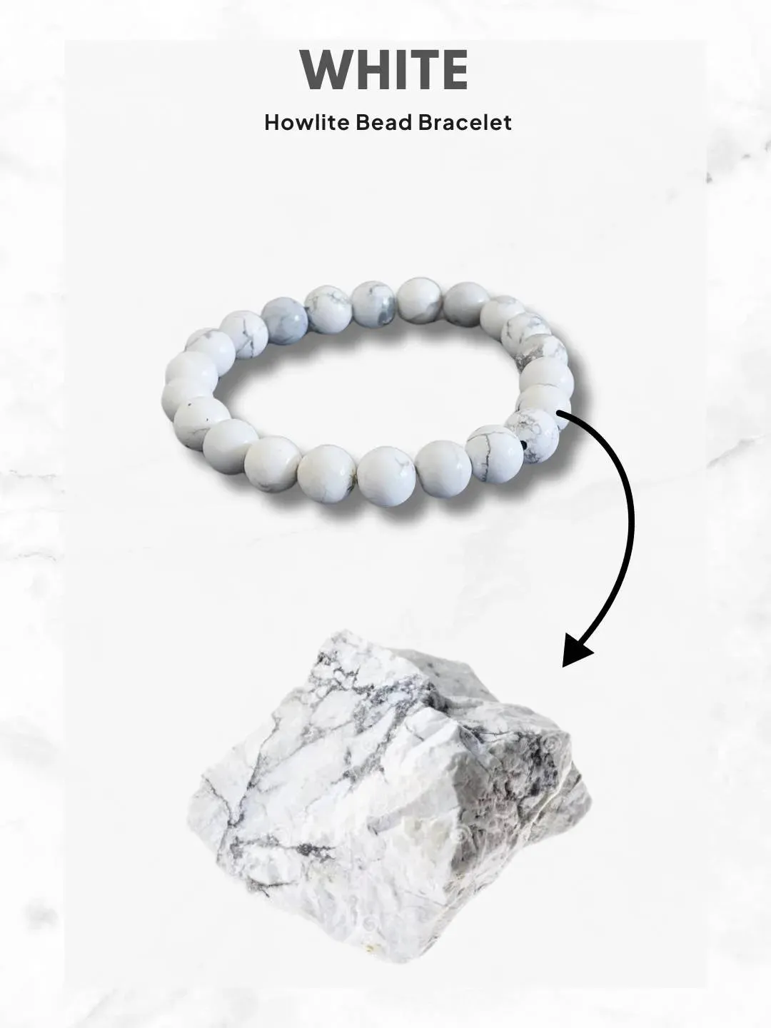 White Howlite Bead Bracelet