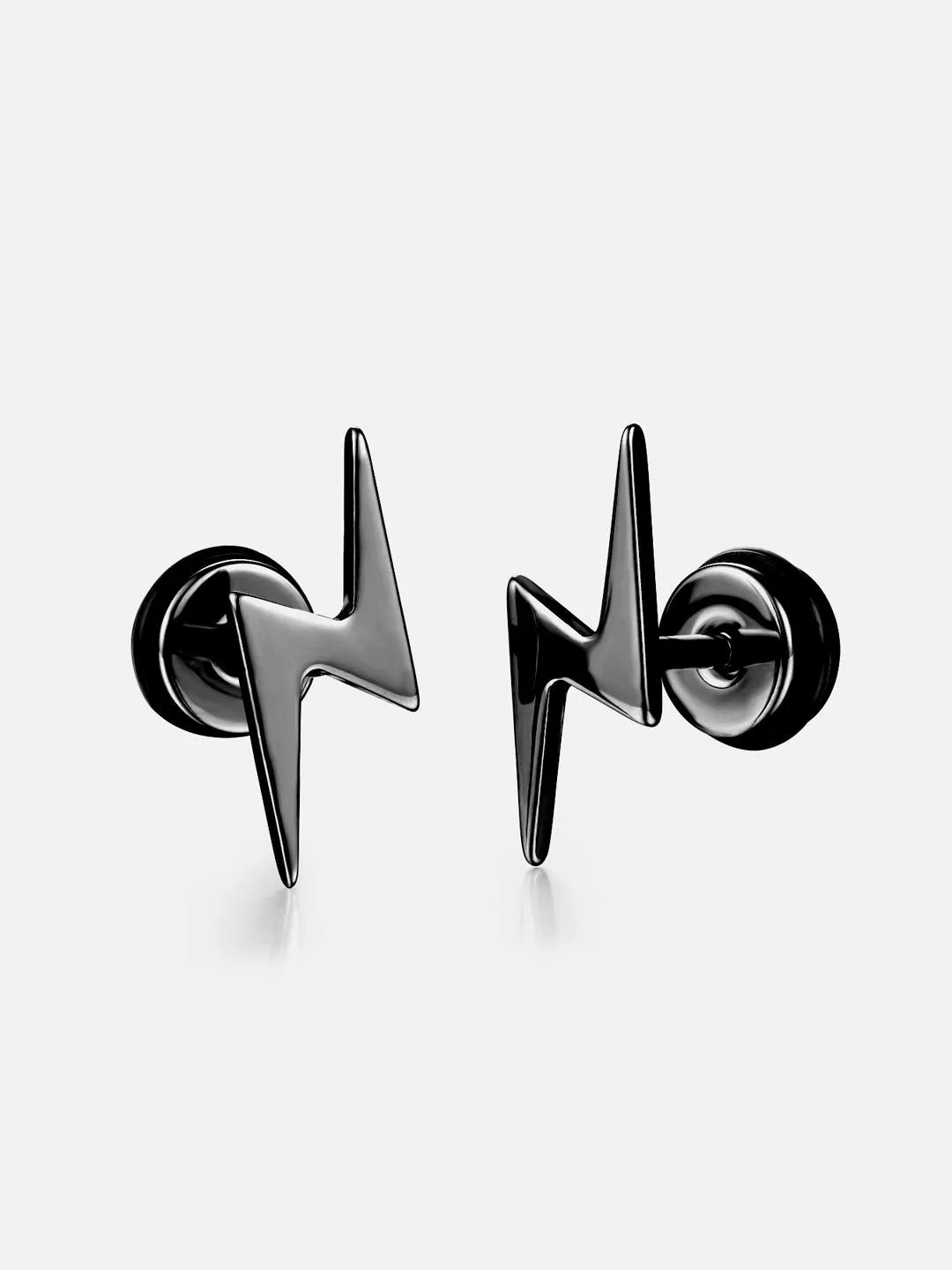 Yellow Chimes Trendy Combo of 2 Pairs Stainless Steel Black Spark Star Om Stud Earrings Men and Boys